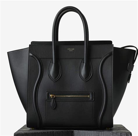 celine mini luggage leather bag black beige|celine mini bag sale.